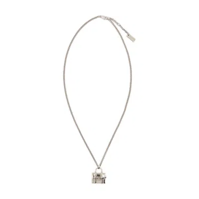 Marc Jacobs The Tote Bag Necklace In Silver