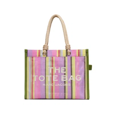 Marc Jacobs The Tote Bag Striped Mesh Tote Bag In Brown
