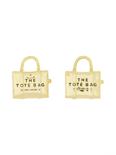 Marc Jacobs Tote Bag Stud Earrings In Gold