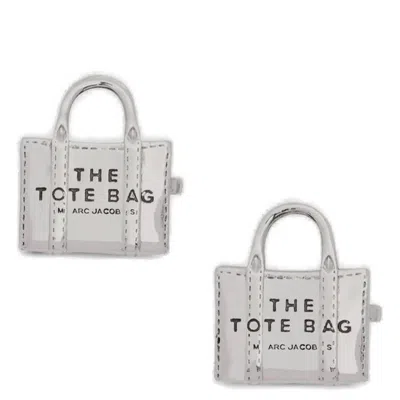 Marc Jacobs The Tote Bag Stud Earrings In Silver