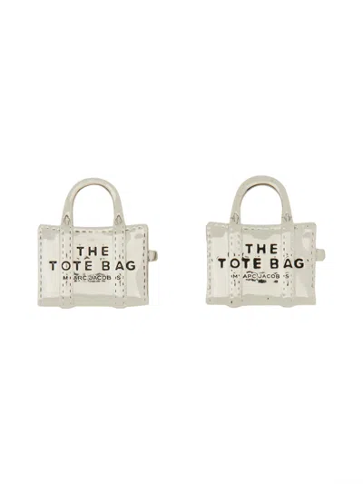Marc Jacobs "the Tote Bag Stud" Stud Earrings In Silver