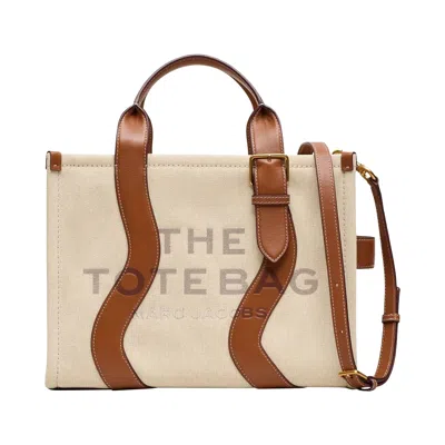 Pre-owned Marc Jacobs The Tote Canvas Leather Dakota 'beige/argan' | Tan | Women's Size Onesize In Brown
