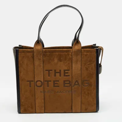 Pre-owned Marc Jacobs The Tote Large Brown Suede And Leather Bag