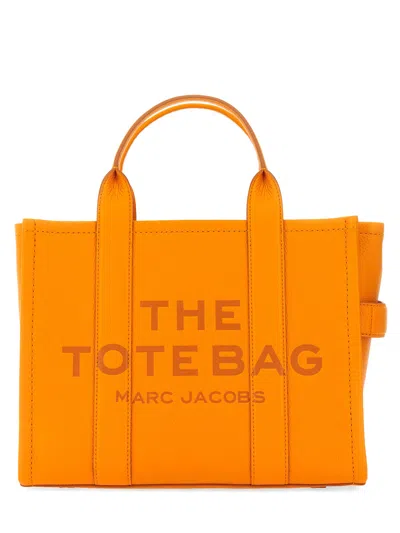 Marc Jacobs The Leather Medium Tote Bag In Orange
