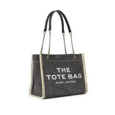 Marc Jacobs The Denim Chain Medium Tote Shoulder Bags Gray
