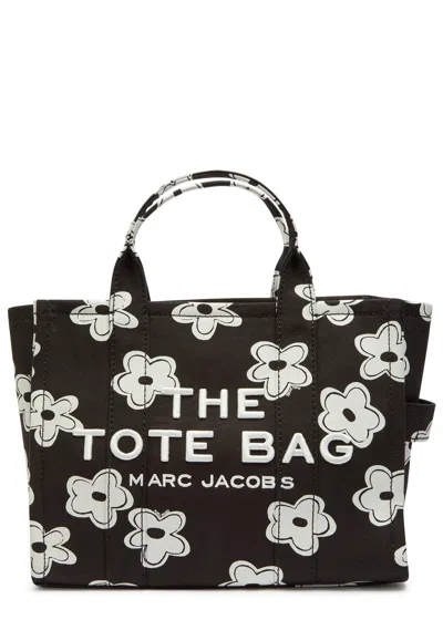 Marc Jacobs The Tote Medium Floral-print Canvas Tote In Black And White