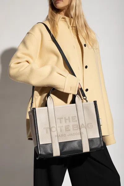 Marc Jacobs The Colorblock Medium Leather Tote Bag In Cream