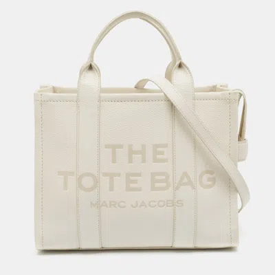 Pre-owned Marc Jacobs The Tote Medium White Leather Tote