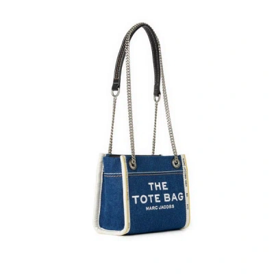 Marc Jacobs The Denim Chain Small Tote Bag In Blue