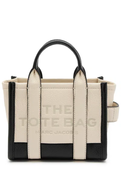 Marc Jacobs The Tote Mini Panelled Leather Tote In Ivory