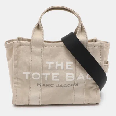 Pre-owned Marc Jacobs The Tote Small Beige Canvas Bag In Sand