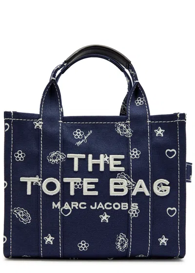 Marc Jacobs The Tote Small Printed Canvas Tote In Blue