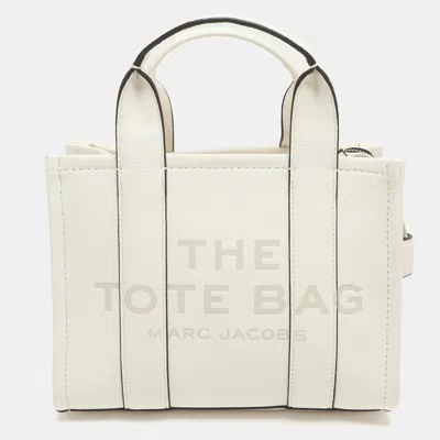 Pre-owned Marc Jacobs The Tote Small White Leather Bag