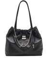 Marc Jacobs The Tote Suede Leather Shoulder Bag In Black