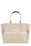 Marc Jacobs Beige Travel Tote With Dual Handles And Logo In Neutral