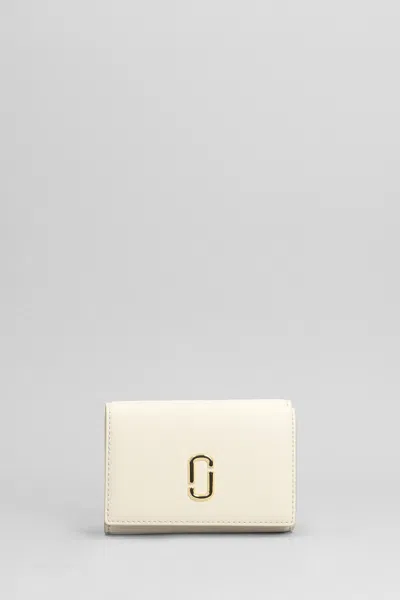 Marc Jacobs The Trifold Wallet In White Leather