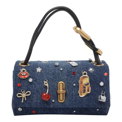 Marc Jacobs The Trinket Charm Denim Dual Bag In Blue