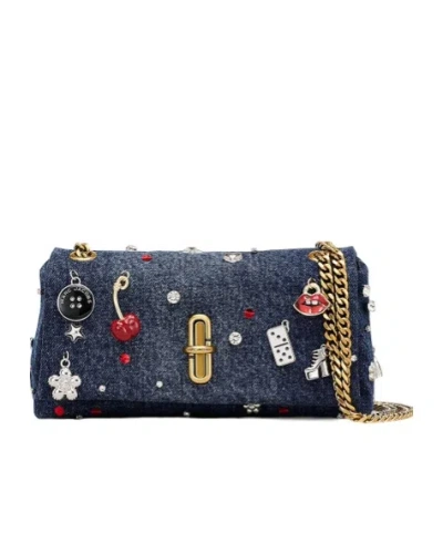 MARC JACOBS THE TRINKET CHARM DENIM DUAL CHAIN MINI BAG