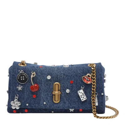 Marc Jacobs The Trinket Charm Denim Dual Chain Mini Bag In Blue
