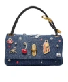 Marc Jacobs The Trinket Charm Denim Mini Dual Bag In Blue