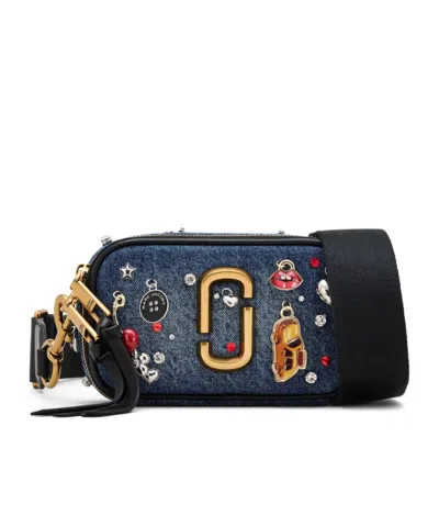 Marc Jacobs The Trinket Charm Denim Snapshot In Black