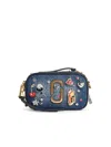 Marc Jacobs 'the Trinket Charm Snapshot' Blue Denim Bag In Orange