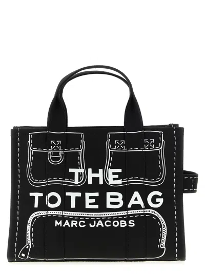 Marc Jacobs 'the Trompe L'oeil Cargo Canvas Medium' Handbag In Black