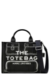 Marc Jacobs The Trompe Loeil Cargo Canvas Medium Tote Bag In Black