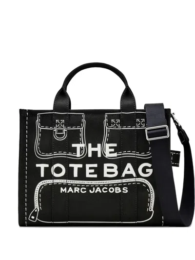 Marc Jacobs The Trompe Loeil Medium Tote Bag In Black