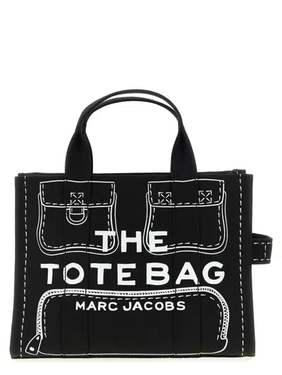 Marc Jacobs 'the Trompel'oeil Cargo Canvasmedium' Handbag In Black