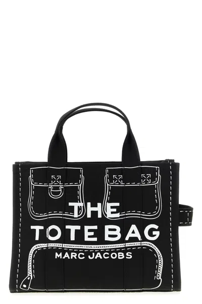 Marc Jacobs 'the Trompel'oeil Cargo Canvasmedium' Handbag In Black