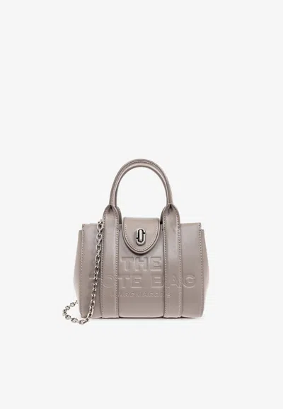 Marc Jacobs The Turnlock Leather Crossbody Bag In Beige