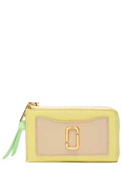 Marc Jacobs The Utility Snapshot Colour-blocked Leather Wallet In Yellow