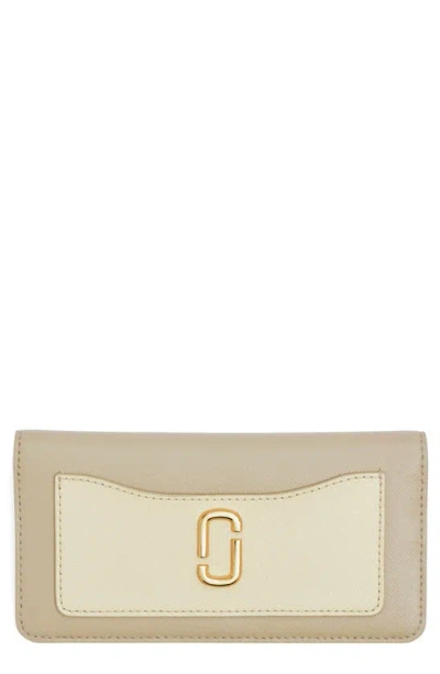 Marc Jacobs The Long Leather Wallet In Khaki Multi