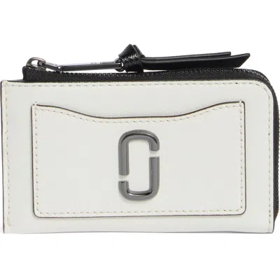 Marc Jacobs The Utility Snapshot Top Zip Card Case In Black/ Off White