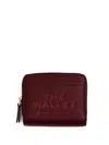 Marc Jacobs The Wallet Mini Compact Wallet In Burgundy Leather