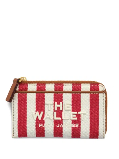 Marc Jacobs The Wallet Striped Canvas Wallet In Red