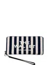 Marc Jacobs The Wallet Striped Embroidered Wallet In Multi