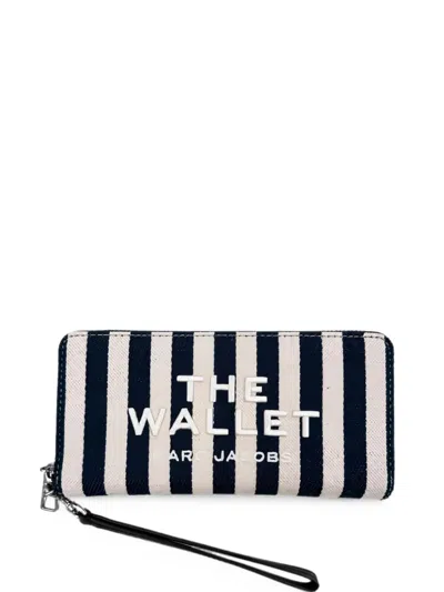 Marc Jacobs The Wallet Striped Embroidered Wallet In Multi