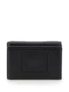 Marc Jacobs 'the Wallet Trifold' Black Wallet With Engraved Logo On The Front In Black