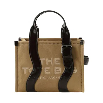 Pre-owned Marc Jacobs The Wavy Canvase Small Tote Bag 'latte/fond' | Grey | Women's Size Onesize