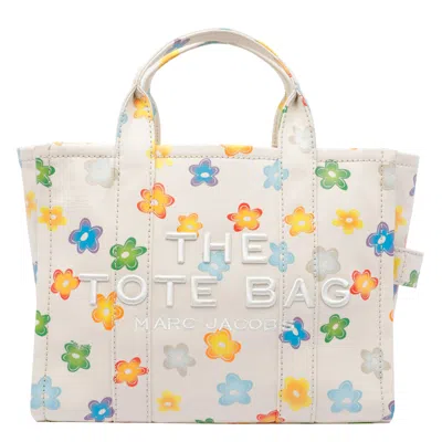 Marc Jacobs The Wild Daisy Canvas Medium Tote Bag In White