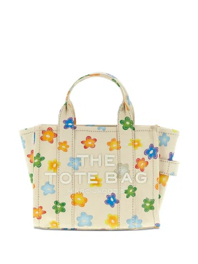 Marc Jacobs The Wild Daisy Canvas Small Tote Bag In Neutral