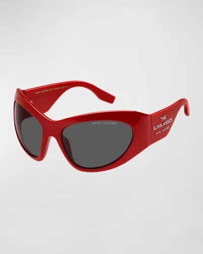 Marc Jacobs The Wrapped Sunglasses In Red