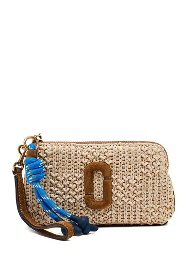 Marc Jacobs The Wristlet Rafia Pouch In Brown
