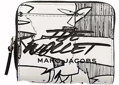 Pre-owned Marc Jacobs The X Futura Pointman Mini Compact Wallet In White/black