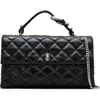 Marc Jacobs The Xl Dual Chain Diamond Quilted Convertible Leather Shoulder Bag In Black