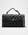 Marc Jacobs The Xl Dual Chain Diamond Quilted Convertible Leather Shoulder Bag In Black