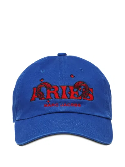 Marc Jacobs Aries Embroidered Baseball Cap In Blue