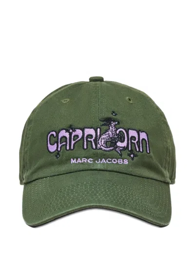 Marc Jacobs Zodiac Embroidered-logo Baseball Cap In Green